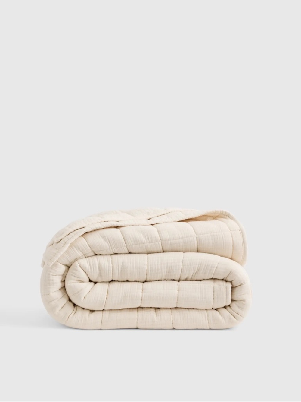 NWT QUINCE Organic Airy Gauze Box Quilt King/Cal King Undyed 7467